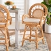 bali & pari Adam Natural Rattan Counter Stool with Cushion - Handwoven Wicker Swivel Bar Chair for Kitchen Island or Lounge Area - BSOAdam-Light Honey/Rattan-Swivel-Cushion-CS