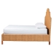 bali & pari Melanie Natural Rattan Bed - Coastal Boho Bed Frame with Scalloped Headboard, Queen - BSOMelanie-Wood/Light Honey-Queen
