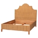 bali & pari Melanie Natural Rattan Bed - Coastal Boho Bed Frame with Scalloped Headboard, Queen - BSOMelanie-Wood/Light Honey-Queen