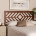Baxton Studio Olsen Wood Headboard with Geometric Cutout Design - Modern Decorative Panel for Bed Frame, Contemporary Bedroom Accent with Adjustable Height, Full - BSOMG9801-Walnut-HB-Full