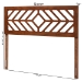 Baxton Studio Olsen Wood Headboard with Geometric Cutout Design - Modern Decorative Panel for Bed Frame, Contemporary Bedroom Accent with Adjustable Height, Full - BSOMG9801-Walnut-HB-Full