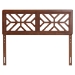 Baxton Studio Kalare Wood Headboard with Geometric Cutout Design - Modern Decorative Panel for Bed Frame, Contemporary Bedroom Accent with Adjustable Height, Full - BSOMG9809-Walnut-HB-Full