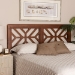 Baxton Studio Kalare Wood Headboard with Geometric Cutout Design - Modern Decorative Panel for Bed Frame, Contemporary Bedroom Accent with Adjustable Height, Full - BSOMG9809-Walnut-HB-Full