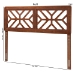Baxton Studio Kalare Wood Headboard with Geometric Cutout Design - Modern Decorative Panel for Bed Frame, Contemporary Bedroom Accent with Adjustable Height, Full - BSOMG9809-Walnut-HB-Full