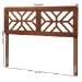 Baxton Studio Kalare Wood Headboard with Geometric Cutout Design - Modern Decorative Panel for Bed Frame, Contemporary Bedroom Accent with Adjustable Height, Full - BSOMG9809-Walnut-HB-Full