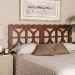 Baxton Studio Nansen Wood Headboard with Scalloped Frame - Geometric Cutout Decorative Panel for Bed Frame, Modern Coastal Bedroom Accent with Adjustable Height, Full, Walnut - BSOMG9811-1-Walnut-HB-Full