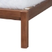 Baxton Studio Raewyn Wood Platform Bed -  Low Profile Bed Frame with Decorative Rattan Weave Inlay and Rounded Headboard, Queen - BSOMG0255-5703R Rattan/Walnut-Queen