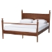 Baxton Studio Gianetta Wood Platform Bed - Traditional Poster Bed Frame with Panel Headboard and Low Profile Footboard, Classic Bedroom Furniture, Queen
