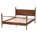 Baxton Studio Gianetta Wood Platform Bed - Traditional Poster Bed Frame with Panel Headboard and Low Profile Footboard, Classic Bedroom Furniture, Queen - BSOMG0257-Walnut-Queen