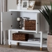 bali & pari Aiden Fluted Sideboard -  2-Door Accent Storage Cabinet with Open Shelf and Raised Legs, Compact Entryway or Dining Room Cabinet - BSOKL-1473B Aiden Flute-White/Java-Cabinet