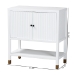 bali & pari Aiden Fluted Sideboard -  2-Door Accent Storage Cabinet with Open Shelf and Raised Legs, Compact Entryway or Dining Room Cabinet - BSOKL-1473B Aiden Flute-White/Java-Cabinet