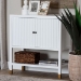 bali & pari Aiden Fluted Sideboard -  2-Door Accent Storage Cabinet with Open Shelf and Raised Legs, Compact Entryway or Dining Room Cabinet - BSOKL-1473B Aiden Flute-White/Java-Cabinet