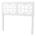 Baxton Studio Nansen Wood Headboard with Scalloped Frame - Geometric Cutout Decorative Panel for Bed Frame, Modern Coastal Bedroom Accent with Adjustable Height, Full, White