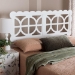 Baxton Studio Nansen Wood Headboard with Scalloped Frame - Geometric Cutout Decorative Panel for Bed Frame, Modern Coastal Bedroom Accent with Adjustable Height, Full, White - BSOMG9811-1-White-HB-Full