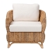 bali & pari Roma Rattan and Seagrass Armchair with Cushions - Handwoven Lounge Chair with Wide Armrests and Sculptural Base, Boho Coastal Living Room Furniture - BSORoma-Rattan/Banana Weave-Cushion-AC
