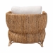 bali & pari Roma Rattan and Seagrass Armchair with Cushions - Handwoven Lounge Chair with Wide Armrests and Sculptural Base, Boho Coastal Living Room Furniture - BSORoma-Rattan/Banana Weave-Cushion-AC