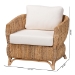 bali & pari Roma Rattan and Seagrass Armchair with Cushions - Handwoven Lounge Chair with Wide Armrests and Sculptural Base, Boho Coastal Living Room Furniture - BSORoma-Rattan/Banana Weave-Cushion-AC