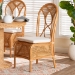 bali & pari Elsa Natural Rattan Dining Chair - Handcrafted Wicker Side Chair with Openwork Back and Woven Detailing, Coastal Boho Seating for Dining Room or Kitchen - BSOElsa-KYG-Light Honey Rattan-Cushion-DC