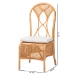 bali & pari Elsa Natural Rattan Dining Chair - Handcrafted Wicker Side Chair with Openwork Back and Woven Detailing, Coastal Boho Seating for Dining Room or Kitchen - BSOElsa-KYG-Light Honey Rattan-Cushion-DC