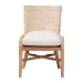 bali & pari Ridley Seagrass Dining Chair with Mahogany Wood Frame - Coastal Accent Chair with Woven Square Back and Cushioned Seat for Dining Room or Kitchen, Whitewash - BSOMD-39833 Ridley-White Wash-Cushion-DC