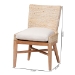 bali & pari Ridley Seagrass Dining Chair with Mahogany Wood Frame - Coastal Accent Chair with Woven Square Back and Cushioned Seat for Dining Room or Kitchen, Whitewash - BSOMD-39833 Ridley-White Wash-Cushion-DC