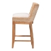 bali & pari Ridley Seagrass Counter Stool with Mahogany Wood Frame - Coastal Seating with Woven Square Back and Cushioned Seat for Kitchen Island or Breakfast Bar, Whitewash - BSOMD-39834 Ridley-White Wash-Cushion-CS