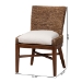 bali & pari Ridley Seagrass Dining Chair with Mahogany Wood Frame - Coastal Accent Chair with Woven Square Back and Cushioned Seat for Dining Room or Kitchen, Brown Wash - BSOMD-39833 Ridley-Brown Wash-Cushion-DC
