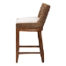 bali & pari Ridley Seagrass Counter Stool with Mahogany Wood Frame - Coastal Seating with Woven Square Back and Cushioned Seat for Kitchen Island or Breakfast Bar, Brown Wash - BSOMD-39834 Ridley-Brown Wash-Cushion-CS