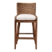 bali & pari Ridley Seagrass Bar Stool with Mahogany Wood Frame - Coastal Seating with Woven Square Back and Cushioned Seat for Bar Island or Lounge, Brown Wash - BSOMD-39835 Ridley-Brown Wash-Cushion-BS