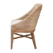 bali & pari Jasper Seagrass Dining Chair with Mahogany Wood Frame - Coastal Accent Chair with Woven Wingback and Cushioned Seat for Dining Room or Kitchen, Whitewash - BSOMD-39836 Jasper-White Wash-Cushion-DC