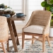 bali & pari Jasper Seagrass Dining Chair with Mahogany Wood Frame - Coastal Accent Chair with Woven Wingback and Cushioned Seat for Dining Room or Kitchen, Whitewash - BSOMD-39836 Jasper-White Wash-Cushion-DC