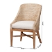 bali & pari Jasper Seagrass Dining Chair with Mahogany Wood Frame - Coastal Accent Chair with Woven Wingback and Cushioned Seat for Dining Room or Kitchen, Whitewash - BSOMD-39836 Jasper-White Wash-Cushion-DC