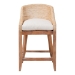 bali & pari Jasper Seagrass Counter Stool with Mahogany Wood Frame - Coastal Seating with Woven Wingback and Cushioned Seat for Kitchen Island or Breakfast Bar, Whitewash - BSOMD-39837 Jasper-White Wash-Cushion-CS