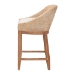 bali & pari Jasper Seagrass Counter Stool with Mahogany Wood Frame - Coastal Seating with Woven Wingback and Cushioned Seat for Kitchen Island or Breakfast Bar, Whitewash - BSOMD-39837 Jasper-White Wash-Cushion-CS