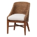 bali & pari Jasper Seagrass Dining Chair with Mahogany Wood Frame - Coastal Accent Chair with Woven Wingback and Cushioned Seat for Dining Room or Kitchen, Brown Wash