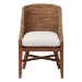 bali & pari Jasper Seagrass Dining Chair with Mahogany Wood Frame - Coastal Accent Chair with Woven Wingback and Cushioned Seat for Dining Room or Kitchen, Brown Wash - BSOMD-39836 Jasper-Brown Wash-Cushion-DC