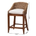 bali & pari Jasper Seagrass Counter Stool with Mahogany Wood Frame - Coastal Seating with Woven Wingback and Cushioned Seat for Kitchen Island or Breakfast Bar, Brown Wash - BSOMD-39837 Jasper-Brown Wash-Cushion-CS