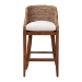 bali & pari Jasper Seagrass Bar Stool with Mahogany Wood Frame - Coastal Seating with Woven Wingback and Cushioned Seat for Bar Island or Lounge, Brown Wash - BSOMD-39838 Jasper-Brown Wash-Cushion-BS