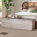 bali & pari Alvaro Wood Storage Trunk with Hinged Lid - Rectangular Blanket Chest and Bedroom Bench with Spacious Interior, Modern Farmhouse Storage Furniture for Entryway, Bedroom, or Living Room - BSOAlvaro-White Wash-Wooden-Bench-Boxed