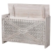 bali & pari Amado Wood Storage Trunk with Carved Front Panel - Decorative Whitewashed Trunk with Spacious Hidden Storage, Vintage Boho Furniture for Living Room or Entryway - BSOAmado-White Wash-Wooden-Bench-Boxed