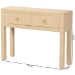 bali & pari Noah Grasscloth 2-Drawer Console Table - Woven Texture Entryway Table with Gold Ring Pulls, Narrow Hallway or Living Room Accent Table, Light Brown - BSONoah 2 DW-Light Brown-Grasscloth-Console Table