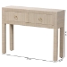 bali & pari Noah Grasscloth 2-Drawer Console Table - Woven Texture Entryway Table with Gold Ring Pulls, Narrow Hallway or Living Room Accent Table, Beige - BSONoah 2 DW-Beige-Grasscloth-Console Table