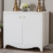 bali & pari Ximena Grasscloth Storage Cabinet - 2-Door Woven Accent Cabinet with Gold Ring Pulls for Living Room, Bedroom, or Entryway - BSOXimena-2 Door-White-Cabinet