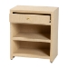 bali & pari William Grasscloth 1-Drawer Nightstand with Open Shelves - Woven Texture Bedside Table with Gold Knob, Modern Coastal Accent Table for Bedroom - BSOWilliam-Light Brown-Woven Grasscloth-NS