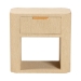 bali & pari Beauford Grasscloth 1-Drawer Nightstand with Open Shelf - Woven Texture Bedside Table with Rounded Corners and Gold Handle, Modern Coastal Accent Table for Bedroom or Living Room - BSOBeauford-Light Brown-Rounded Edge-NS