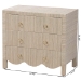bali & pari Umika Grasscloth Nightstand with Scalloped Base - 3-Drawer Accent Chest with Gold Ring Pulls, Bedroom Storage Table or Side Cabinet - BSOUmika-Scalloped-Beige-Grasscloth-NS