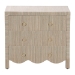 bali & pari Umika Grasscloth Nightstand with Scalloped Base - 3-Drawer Accent Chest with Gold Ring Pulls, Bedroom Storage Table or Side Cabinet - BSOUmika-Scalloped-Beige-Grasscloth-NS