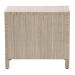 bali & pari Umika Grasscloth Nightstand with Scalloped Base - 3-Drawer Accent Chest with Gold Ring Pulls, Bedroom Storage Table or Side Cabinet - BSOUmika-Scalloped-Beige-Grasscloth-NS