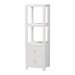 bali & pari Xavier Grasscloth Tall Storage Cabinet - Woven Accent Displaying Tower Bookcase with Open Shelves and Drawers, Space-Saving Organizer for Living Room, Bedroom, or Entryway
