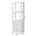 bali & pari Xavier Grasscloth Tall Storage Cabinet - Woven Accent Displaying Tower Bookcase with Open Shelves and Drawers, Space-Saving Organizer for Living Room, Bedroom, or Entryway - BSOXavier-White-2 Drawer-Cabinet
